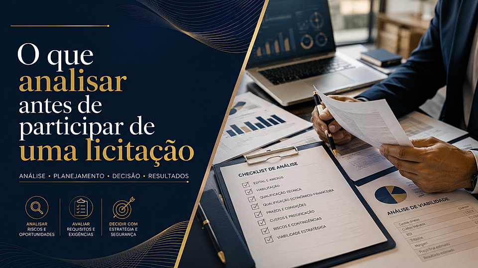 Análise de edital, documentos e critérios antes de participar de licitação