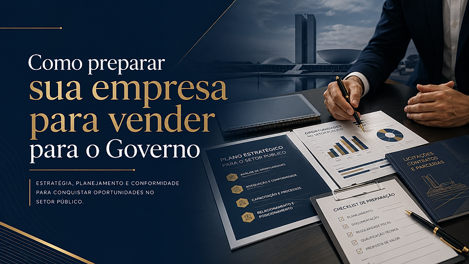 Empresa organizando documentos e planejamento para vender para o Governo